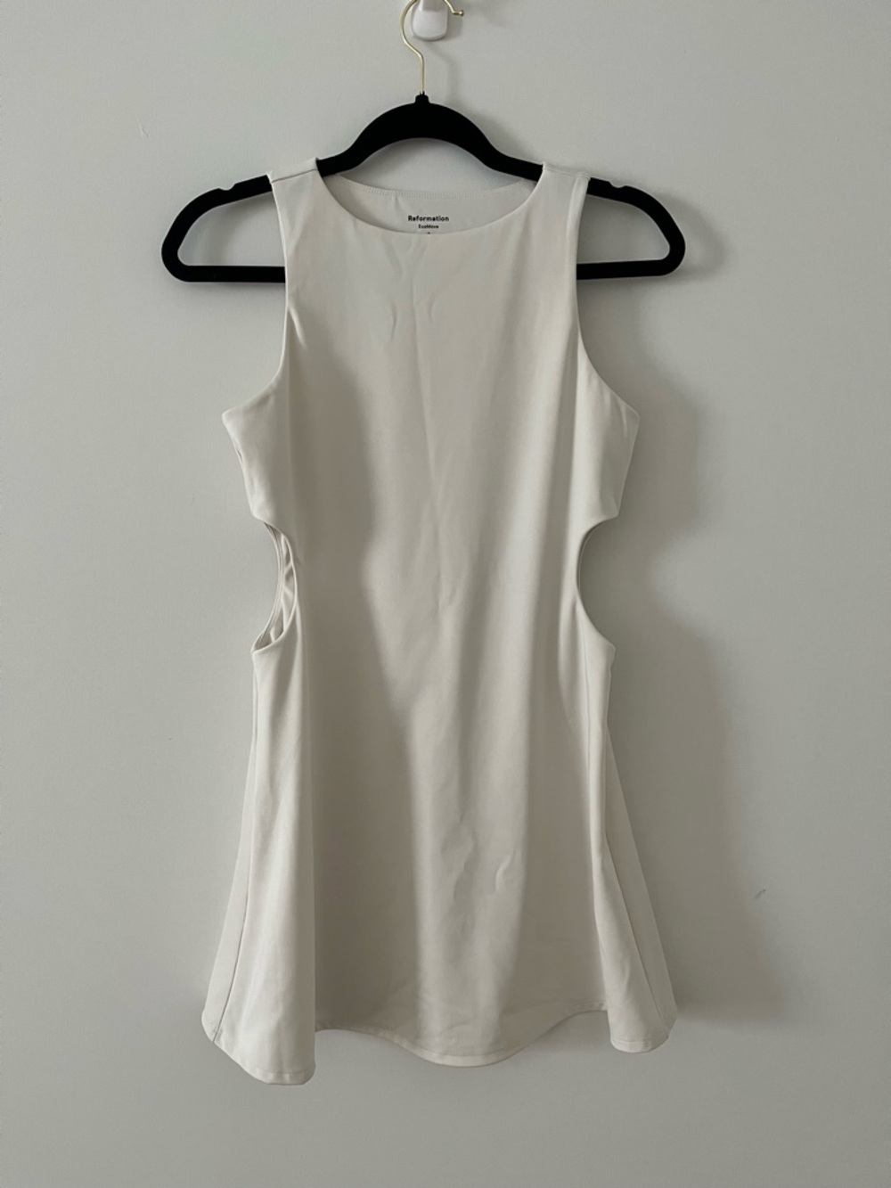 Reformation Cream Cutout Mini Dress